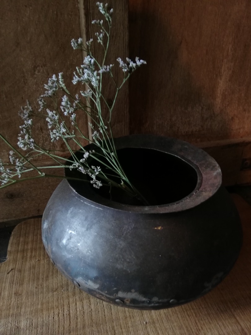 Positief te veel ik heb het gevonden Bruin metalen pot - Kruiken, vazen en potten - Atelier "De Tuinkamer"